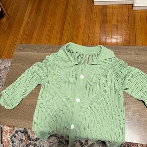 Mint Green Crochet style shirt